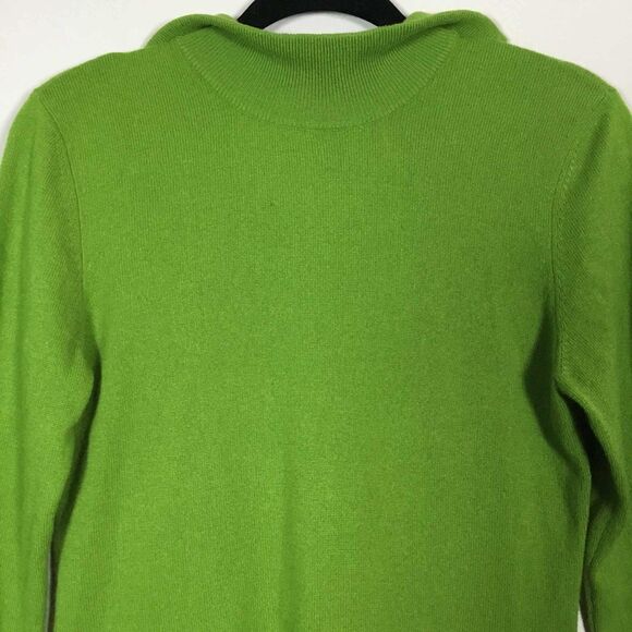 Green Preppy 1/4 Zip Academic Knitted Casual Autumn Fall Prep Polo Sweater S/M - Picture 5 of 7